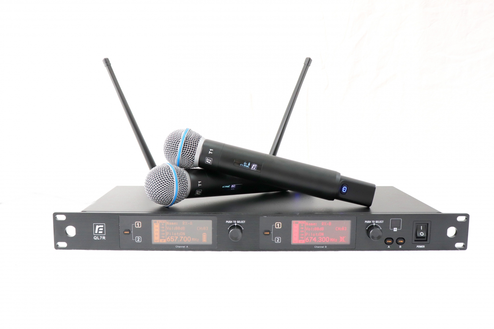 RFIntell QL7R/T1-A 651,800-683,400 МГц 2-канальная радиосистема с 2-мя ручными микрофонами в Старом Осколе